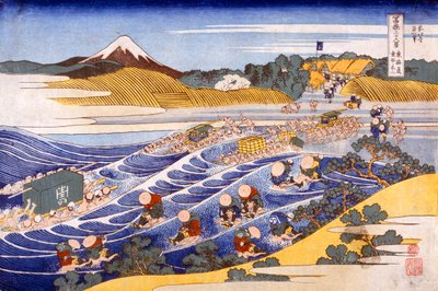 约1833年，从金谷的福特汽车上拍摄的富士山。 作者 葛饰北斋