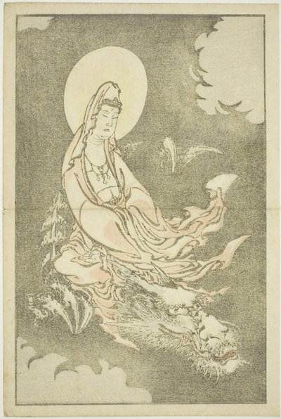 骑龙女神》，选自《北斋写实画集》，约 1814 年（彩色木刻版画（册页 作者 葛饰北斋