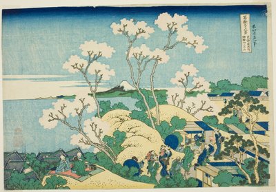 东海道品川的御殿山（东海道品川御殿山），选自 "富士山三十六景 "系列 作者 葛饰北斋