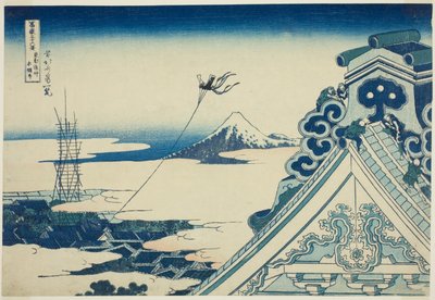 江户浅草本愿寺，选自 "富士山三十六景 "系列 作者 葛饰北斋