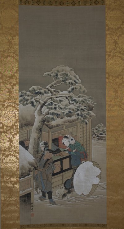 1780年在商店前。 作者 葛饰北斋