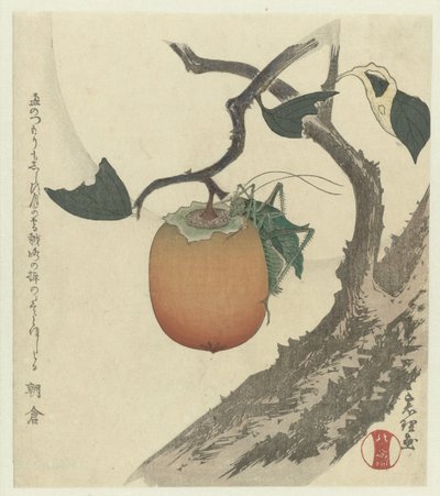 卡其色水果与蚱蜢 作者 葛饰北斋