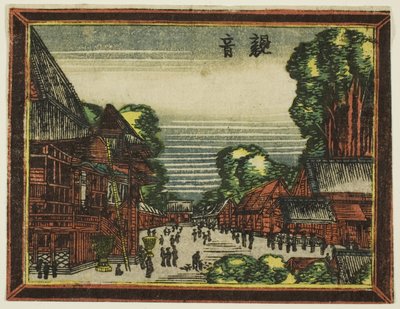 观音寺（Kannon），选自《荷兰风情画》系列：江户八景（Oranda gakyo Edo hakkei） 作者 葛饰北斋