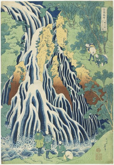 Kirifuri在Shimotsuke省的Kurokami山附近落，c。 1833 作者 葛饰北斋