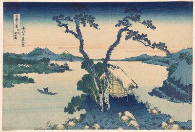 信浓省诹访湖（信州诹访湖），选自 "富士山三十六景 "系列 作者 葛饰北斋