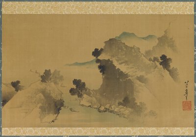 景观：山、溪和船，18世纪末至19世纪初。 作者 葛饰北斋