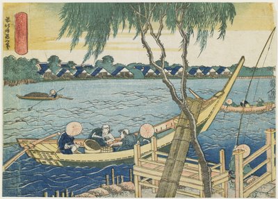 1832年至1834年在宫里河上的长线钓鱼 作者 葛饰北斋