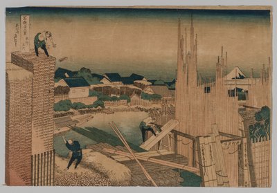伐木场（1760-1849）。 作者 葛饰北斋