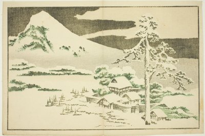 冬季的富士山，选自《北斋写实画集》（北斋写真集） 作者 葛饰北斋