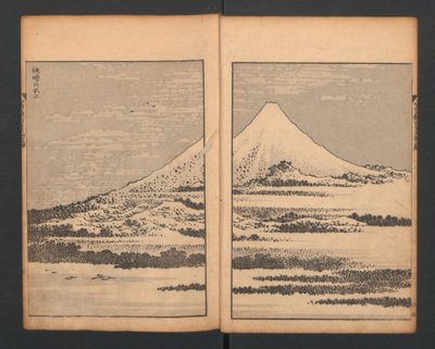 竹林的富士山，来自《富士山百景》，1835年。 作者 葛饰北斋