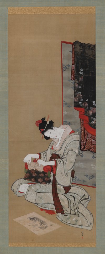 新年习俗：祝福新年的吉祥之梦，江户时期，约1806-1811年。 作者 葛饰北斋