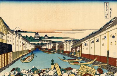 江户的日本桥，约1830年（木版画 作者 葛饰北斋