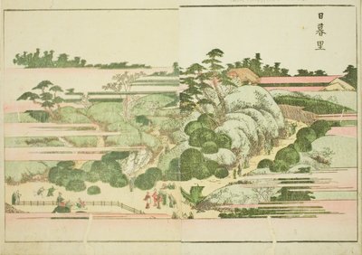 日暮里》，选自绘本《东方娱乐图鉴》（Ehon Azuma asobi）。 作者 葛饰北斋