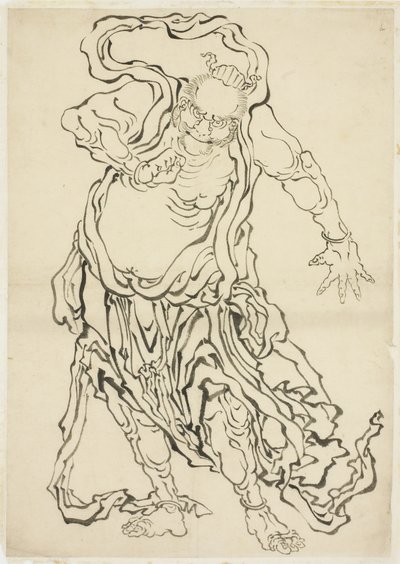 Nio (A Guardian) 之一，约 1815-1849 年（纸本水墨） 作者 葛饰北斋
