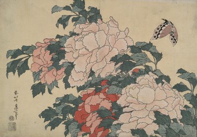 牡丹与蝴蝶》，选自名为《大花》的无标题系列作品 作者 葛饰北斋