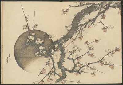 春天的富士山》中的梅花和月亮 作者 葛饰北斋