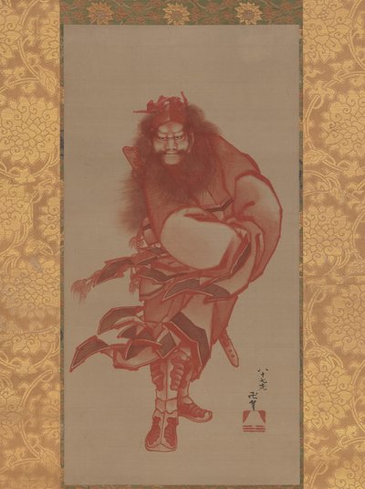 Red Shoki，恶魔驱魔师，1847年。 作者 葛饰北斋