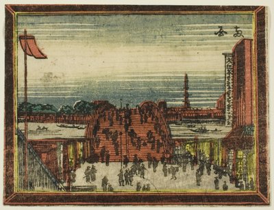 龙谷桥，选自《荷兰风情画》系列：江户八景（Oranda gakyo Edo hakkei） 作者 葛饰北斋