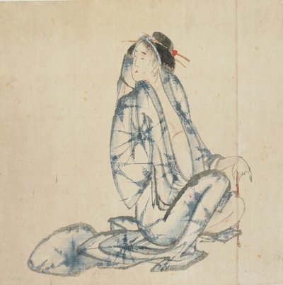 坐着的宫女，18世纪末至19世纪初。 作者 葛饰北斋