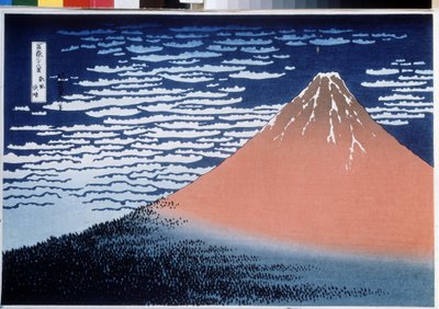 富士山 36 景系列：红富士》（又名《红富士》）。葛饰北斋（1760-1849 年）的版画 作者 葛饰北斋
