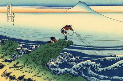 富士山 36 景系列：日本海省梶泽的景色 - 葛饰北斋（1760-1849 年）（浮世绘画派）版画 1830-1833 年国 A 莫斯科普希金美术馆 作者 葛饰北斋