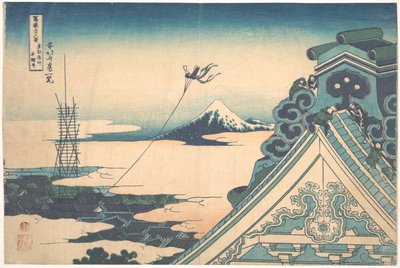 富士山 36 景系列：日本江户浅草寺本愿寺景 - 葛饰北斋（1760-1849 年）（浮世绘画派）版画 1830-1833 年国 A 莫斯科普希金美术馆 作者 葛饰北斋