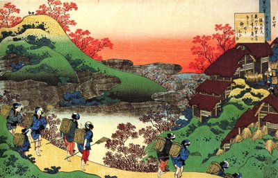 一百位诗人的一百首诗系列："猿丸大禹" 葛饰北斋（1760-1849 年）（浮世绘派）版画，约 1830 年 俄罗斯圣彼得堡国家冬宫 作者 葛饰北斋