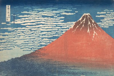 南风，晴天Gaifu kaisei，又称红富士，出自《Tirt...》系列，约1830-32。 作者 葛饰北斋