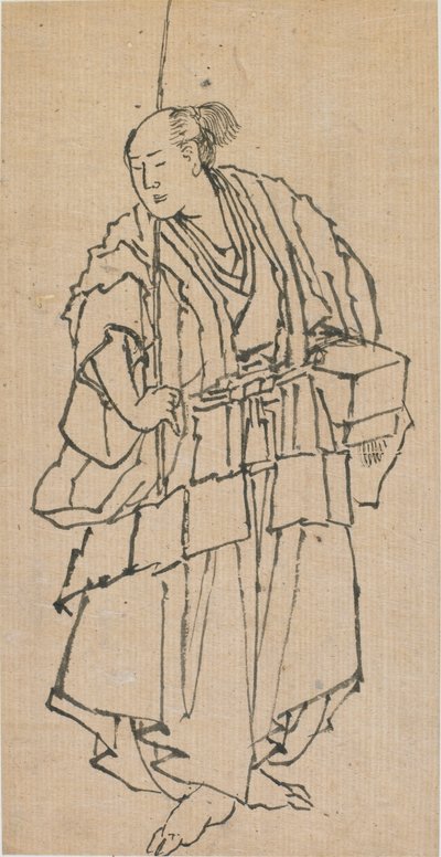 一个男人的站立形象，18世纪末至19世纪初。 作者 葛饰北斋
