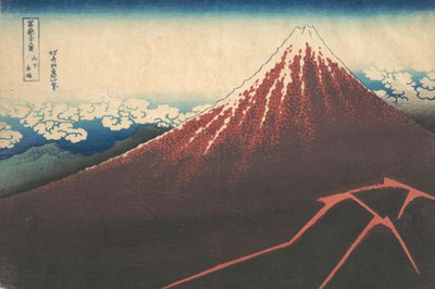 富士山下的风暴 Sanka no haku u，来自于《三十六计》系列...，约1830-32。 作者 葛饰北斋