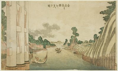 从东桥眺望隅田川，选自一组西洋风景画 作者 葛饰北斋