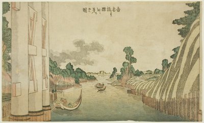 从东桥眺望隅田川，选自一组西洋风景画 作者 葛饰北斋