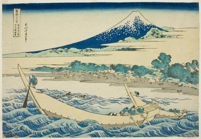 东海道江尻附近的多古湾（东海道江尻多古浦旅馆），选自 "富士山三十六景 "系列 作者 葛饰北斋