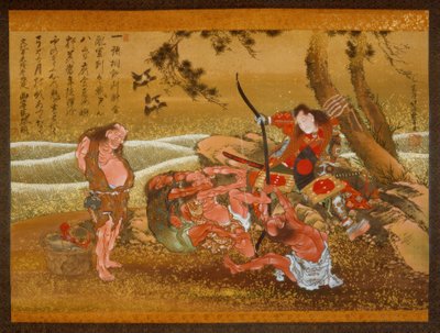 Tametomo和鬼岛上的恶魔 作者 葛饰北斋