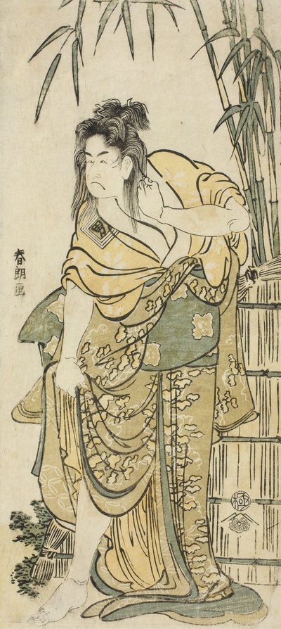 演员市川小三作为披散头发的女人，约1791年 作者 葛饰北斋