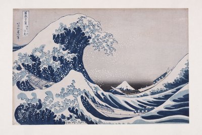 神奈川深海波浪的空洞（神奈川oki nami ura）（彩色木版画）。 作者 葛饰北斋