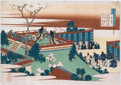 选自《护士讲的百首诗》中的《 sojo henjo的诗》。 作者 葛饰北斋