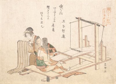 纺织厂，约1802年。 作者 葛饰北斋