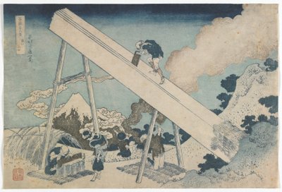 富士山的三十六处风景：江户时代的富富山地区，约1831年（彩色木刻版画） 作者 葛饰北斋