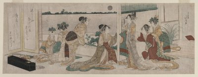 小ka的冢冈和其他妓女观看秋月升起...，1799年。 作者 葛饰北斋