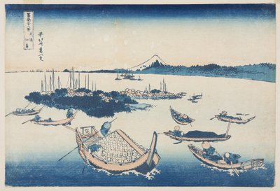 武藏国的佃岛[江户]（买？佃岛）（彩色木版画） 作者 葛饰北斋