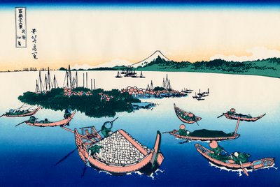 武藏省筑田岛，1830-1833年。   作者 葛饰北斋