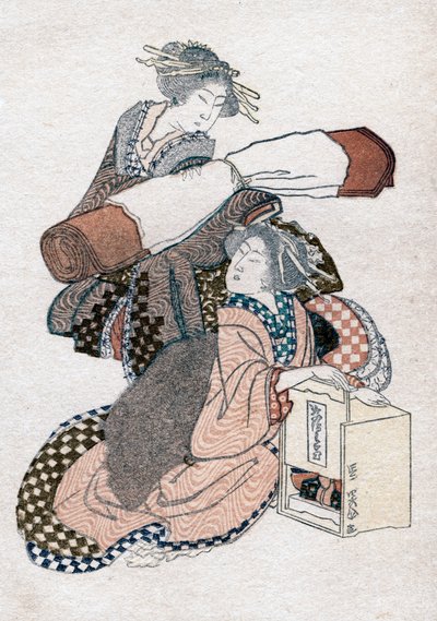两名日本妇女，c1780-1849年。 作者 葛饰北斋