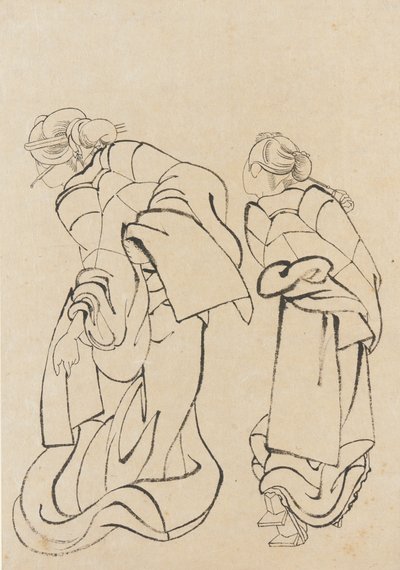 两个女人，18世纪末至19世纪初。 作者 葛饰北斋