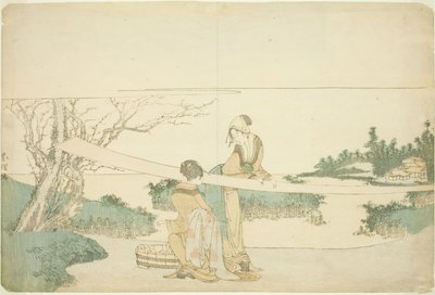 两名妇女在拉布 作者 葛饰北斋