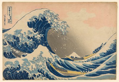 神奈川近海的波浪（神奈川 oki nami ura），又名 "巨浪"，选自 "富士山三十六景 "系列。 作者 葛饰北斋