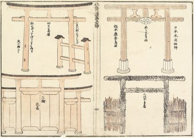 各种类型的Torii Arch，1816 作者 葛饰北斋