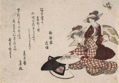 女性绘画粉丝 作者 葛饰北斋