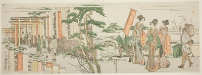 参拜稻荷大名正一太郎神社的妇女 作者 葛饰北斋