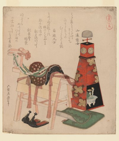 木马，系列马，1822年（木版画，surimono） 作者 葛饰北斋